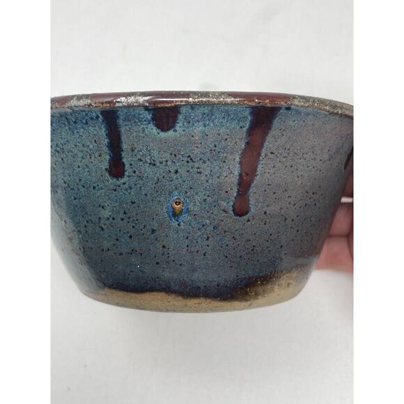 Hand Thrown Pottery Bowl Dark Cereal Soup - Picture 3 of 6